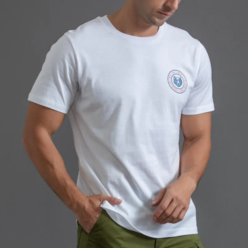 T-shirt en coton à manches courtes et imprimé rétro