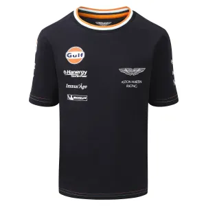 T-SHIRT kids Aston Martin Racing Team Le Mans Gulf Navy Child Sportscar NEW!