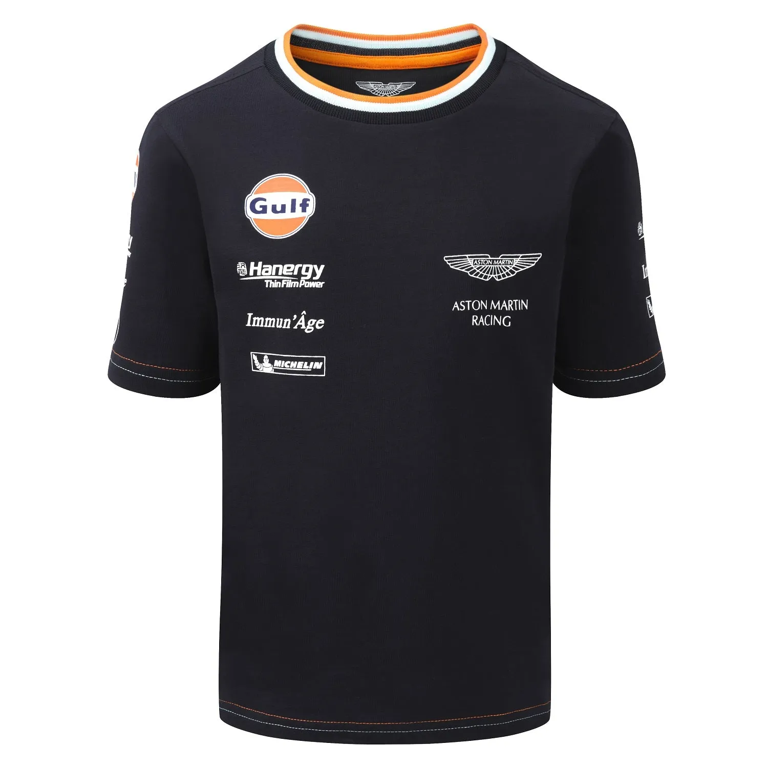 T-SHIRT kids Aston Martin Racing Team Le Mans Gulf Navy Child Sportscar NEW!