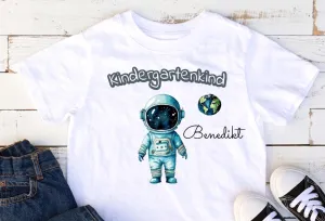 T-Shirt Kindergartenkind Astronaut Junge mit Name