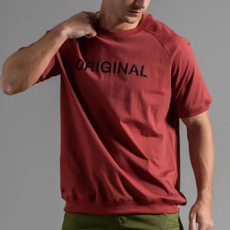 T-shirt à manches raglan avec imprimé lettre vintage
