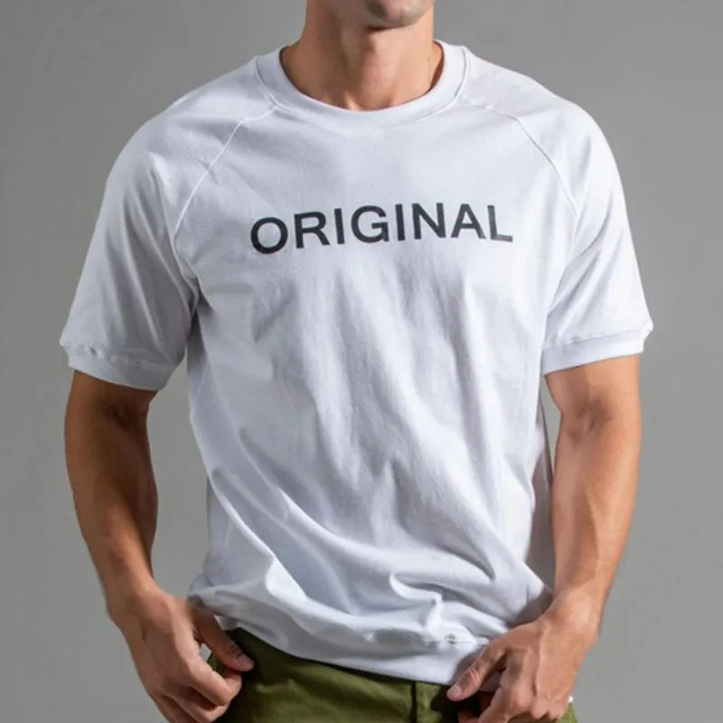 T-shirt à manches raglan avec imprimé lettre vintage