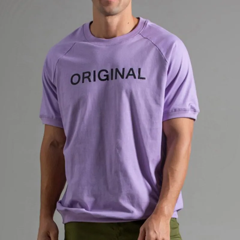 T-shirt à manches raglan avec imprimé lettre vintage
