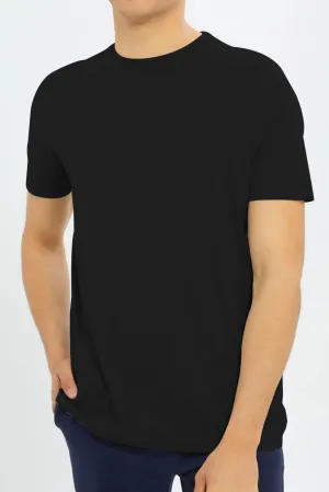 T-Shirt Plain Round Neck - Black - RNTS-100