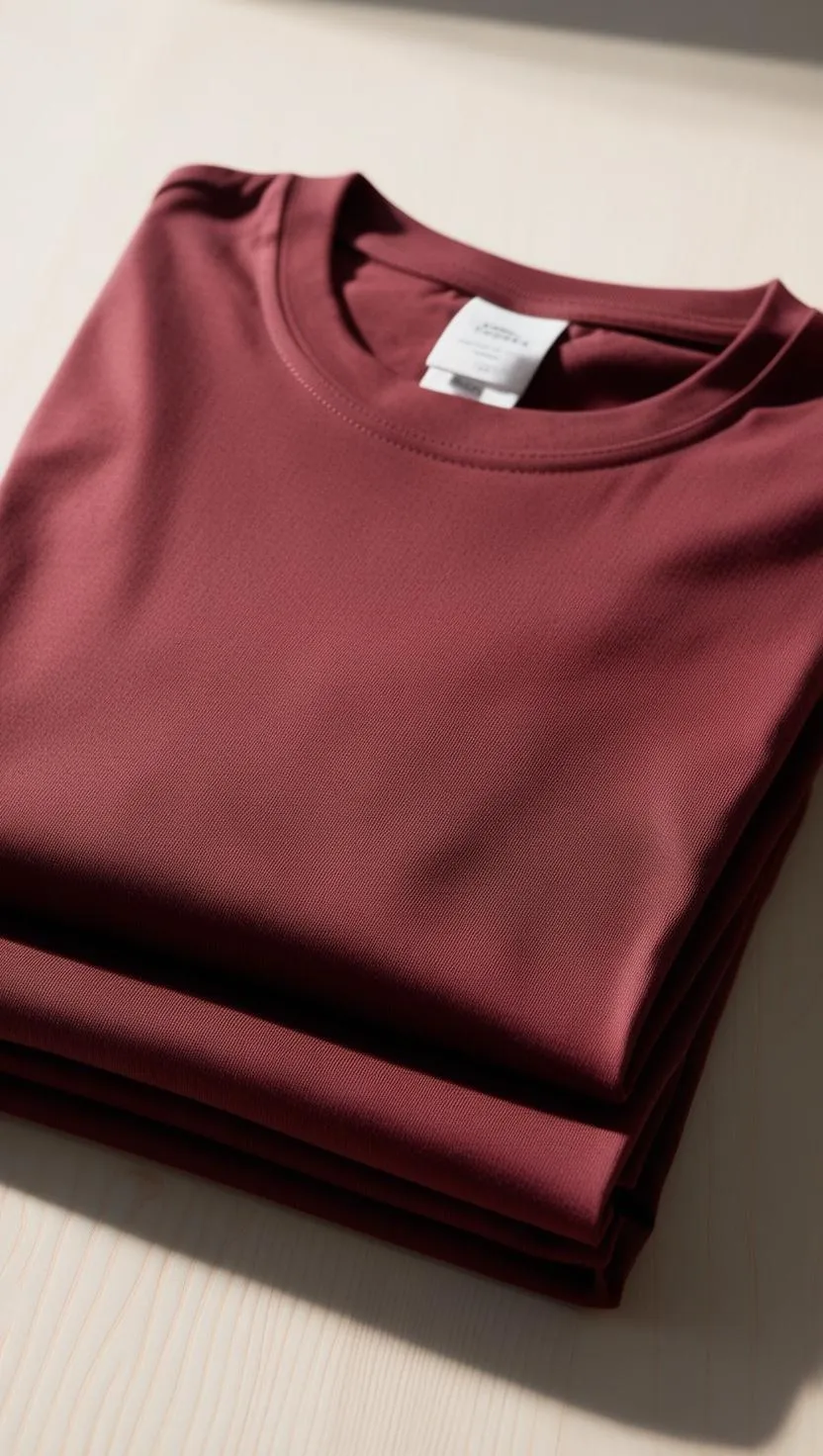 T-Shirt Plain Round Neck  - Maroon - RNTS-102