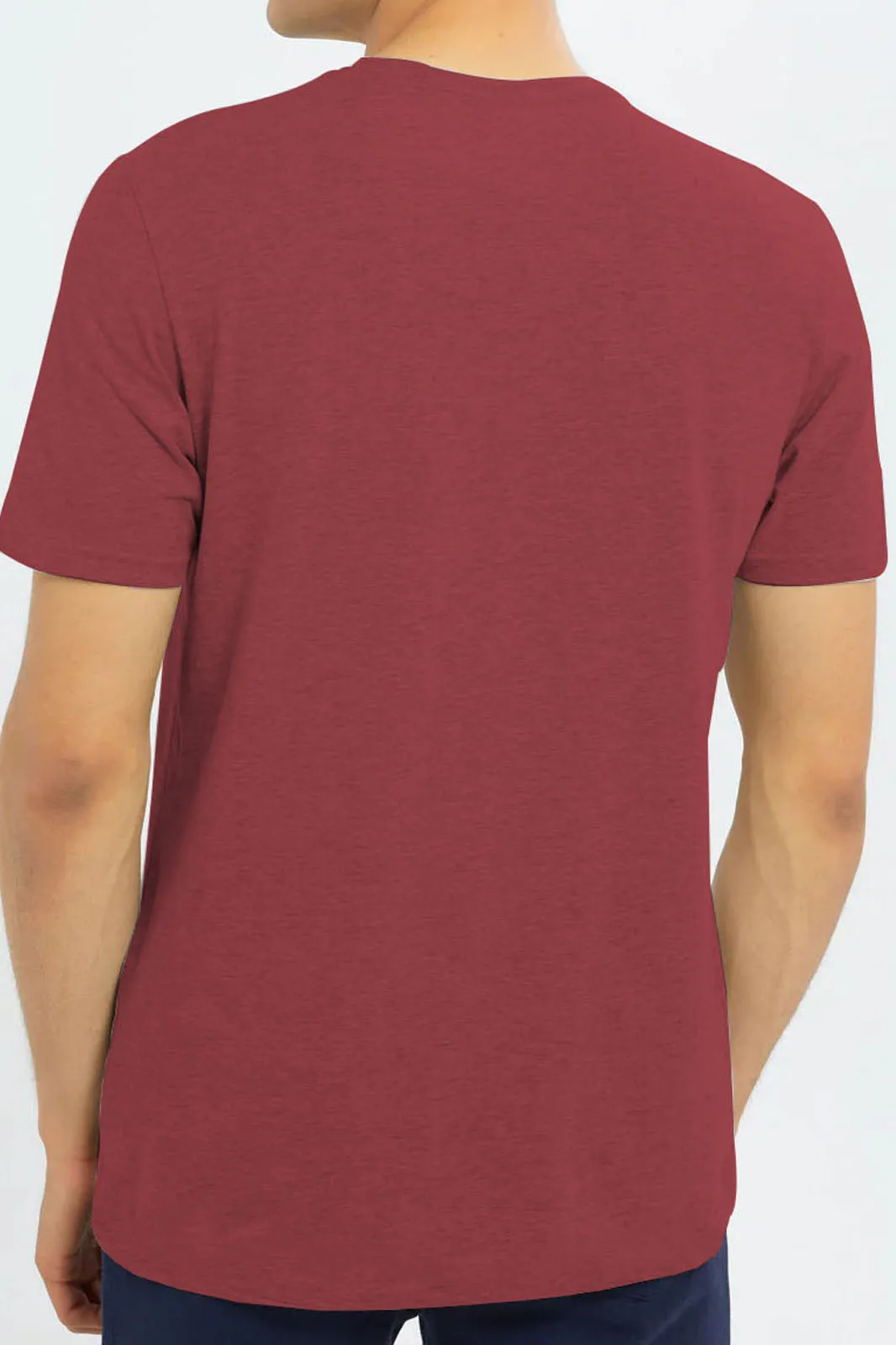 T-Shirt Plain Round Neck  - Maroon - RNTS-102