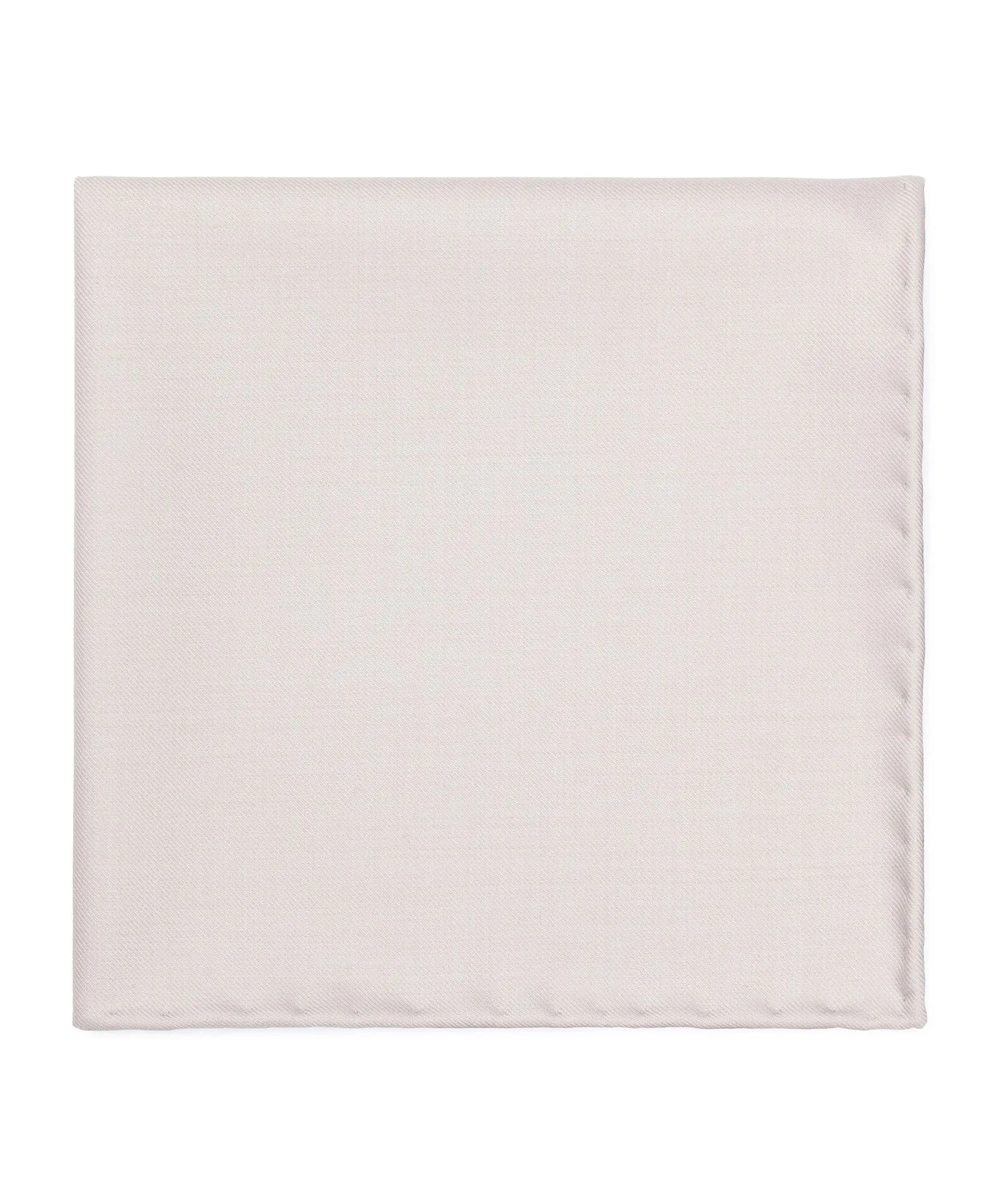 Tailored Handmade Cream in worsted Wool Pocket Square