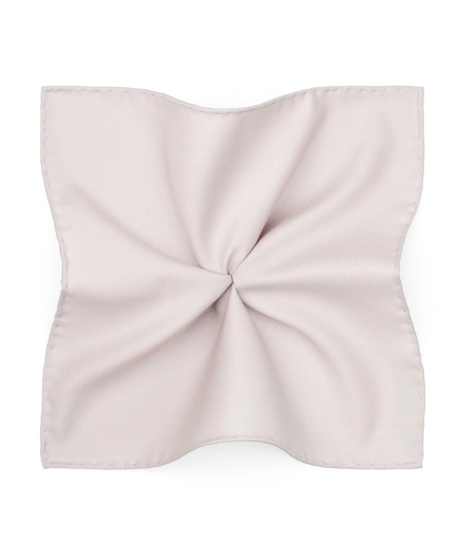 Tailored Handmade Cream in worsted Wool Pocket Square