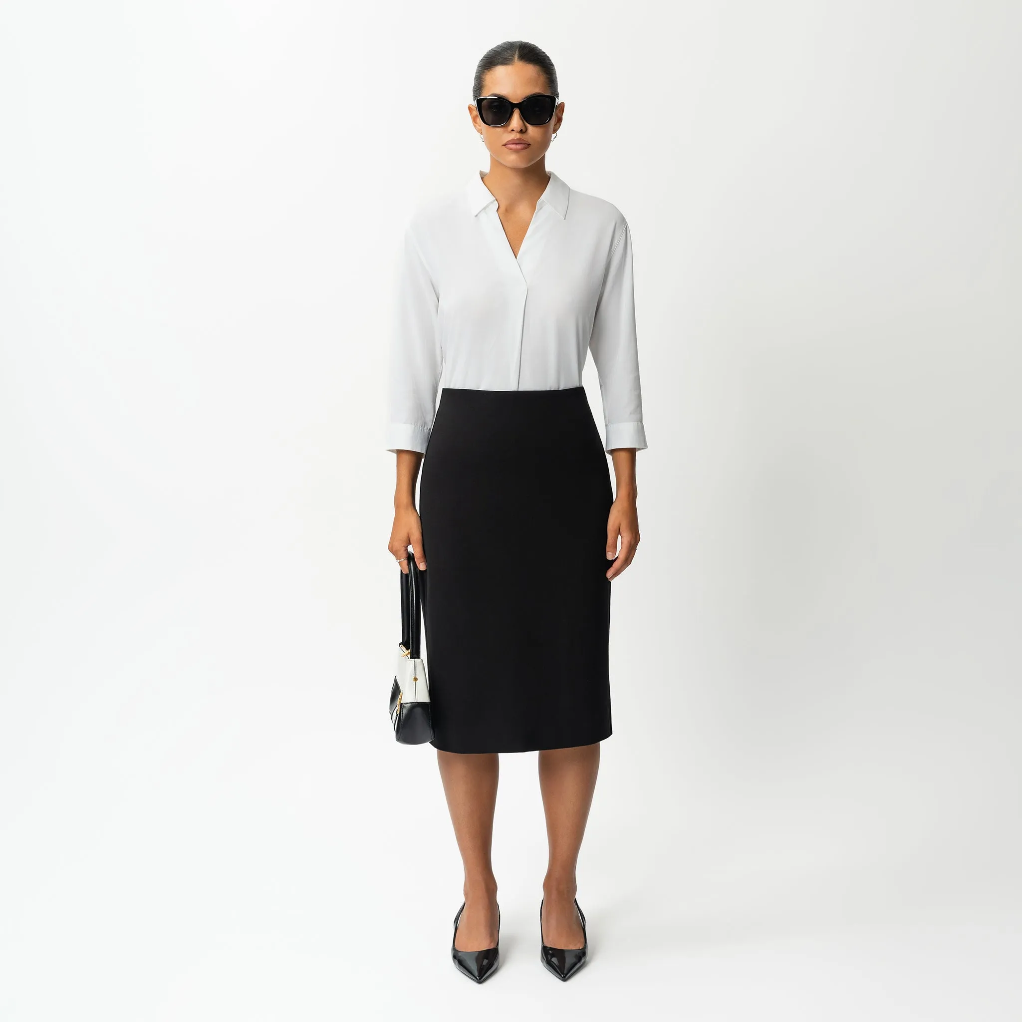 Tailored Ponte Midi Skirt
