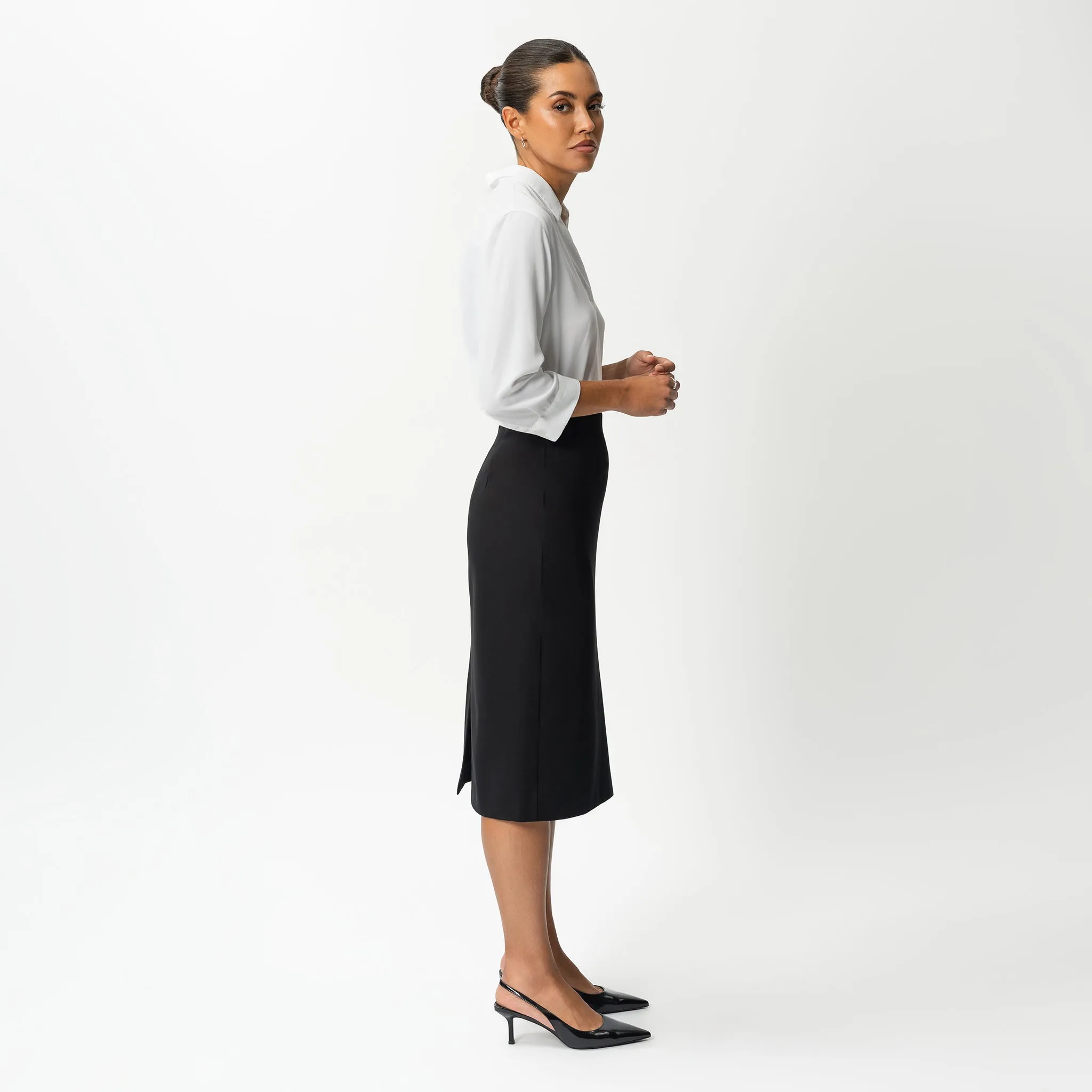 Tailored Ponte Midi Skirt
