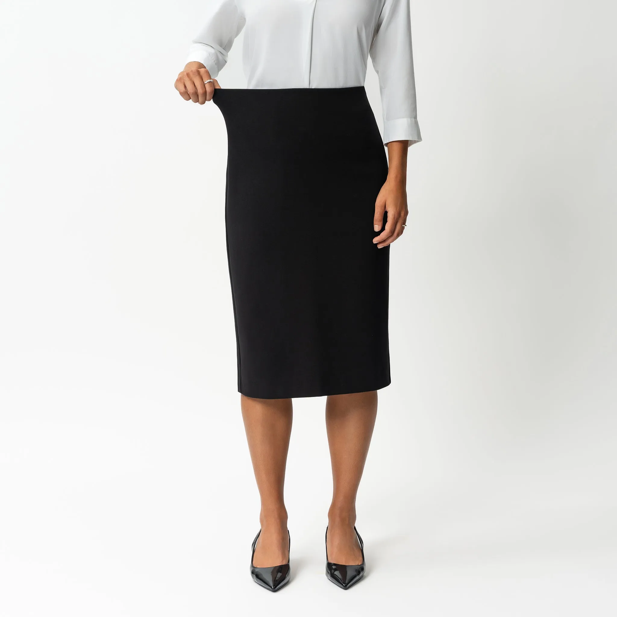 Tailored Ponte Midi Skirt