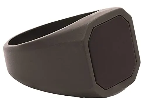 Tateossian Ceramic Signet Ring with Onyx, Large
