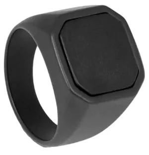 Tateossian Ceramic Signet Ring with Onyx, Large