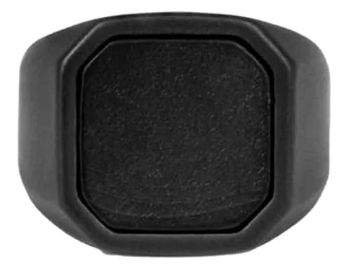 Tateossian Ceramic Signet Ring with Onyx, Large