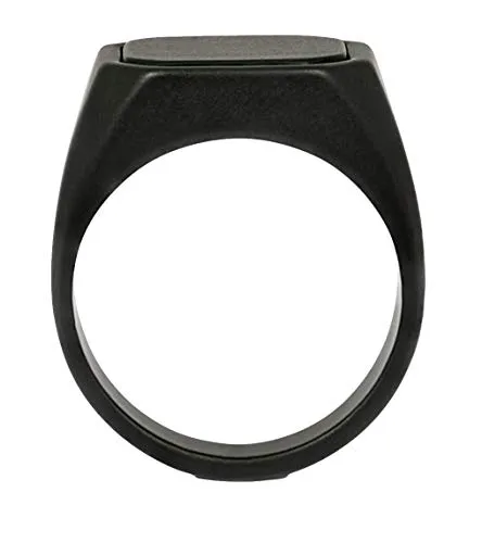 Tateossian Ceramic Signet Ring with Onyx, Large
