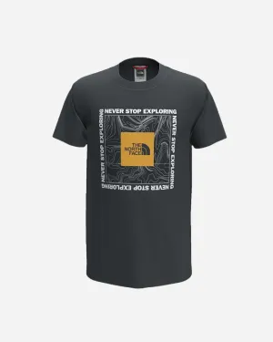 Teens Box Tee - Black Topo Print
