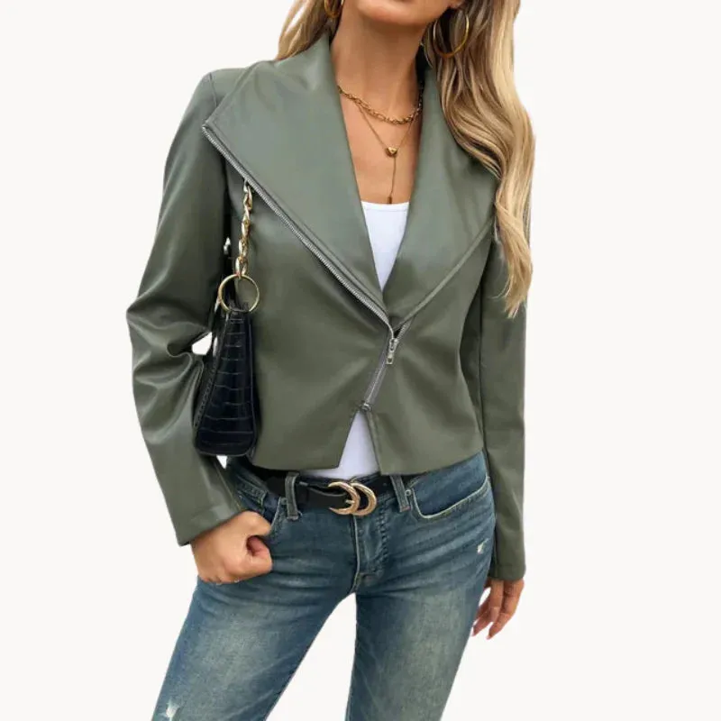 Teodora - elegant olive green women's coat