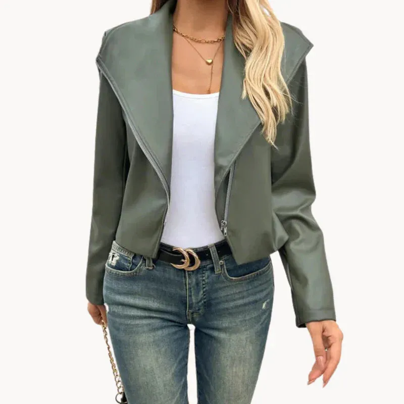 Teodora - elegant olive green women's coat