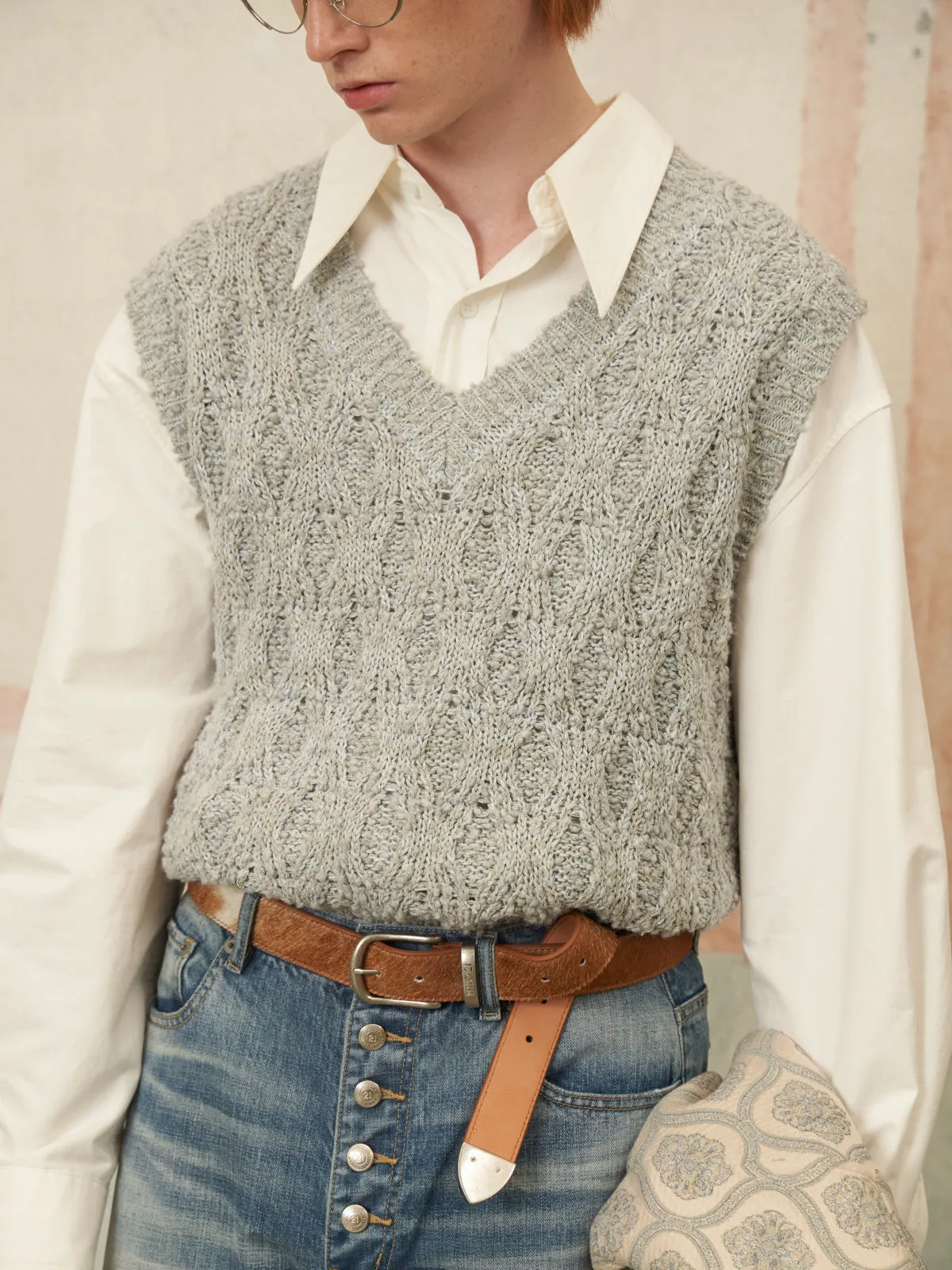 Textured Knit Vest