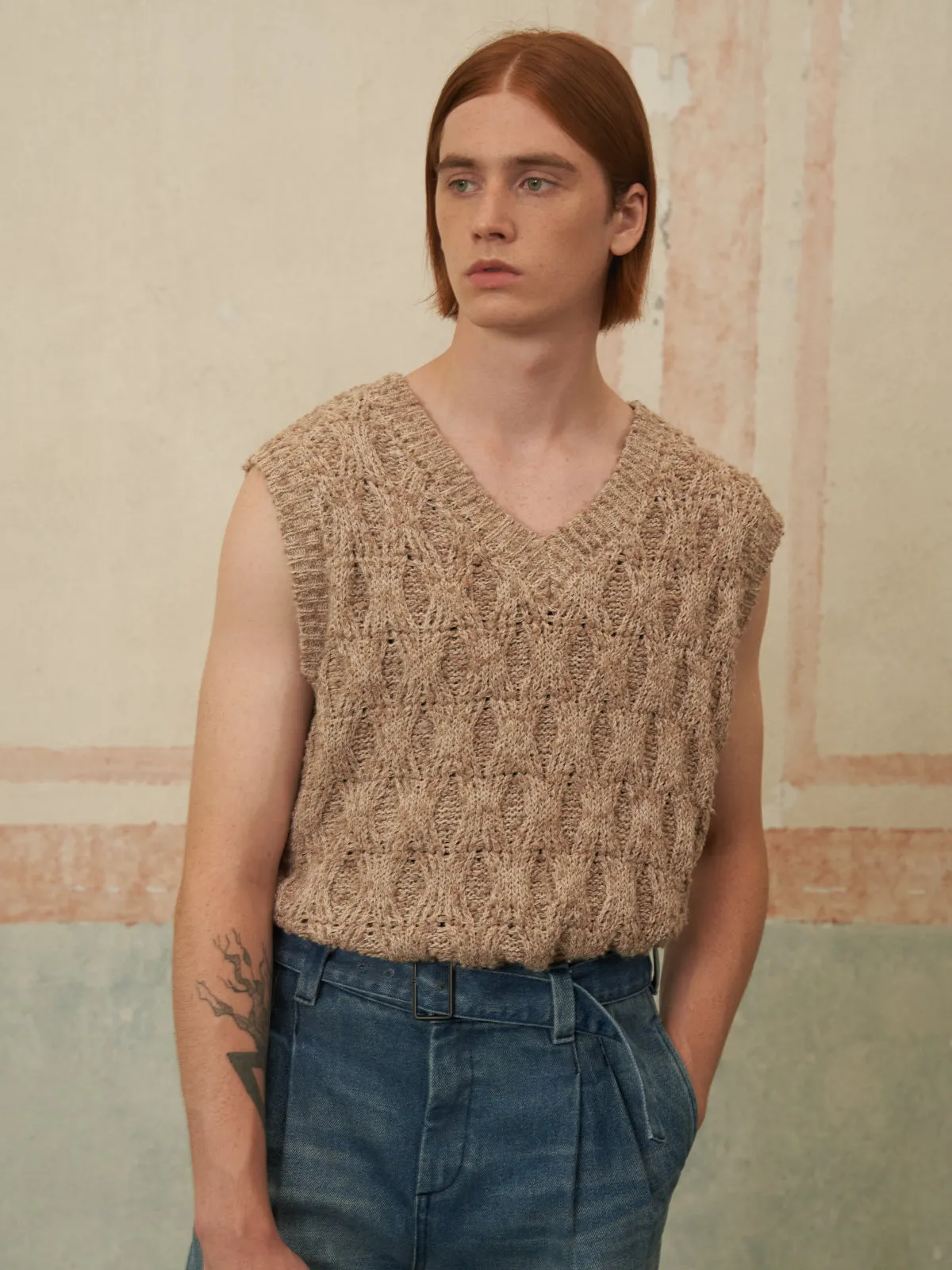 Textured Knit Vest