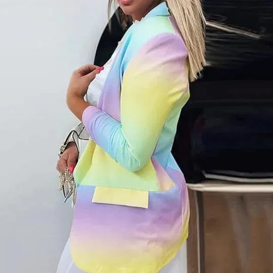 Thanea | women's long sleeve tie dye blazer