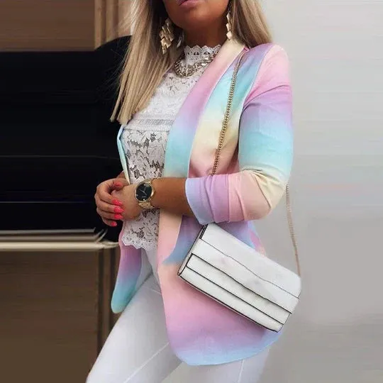 Thanea | women's long sleeve tie dye blazer