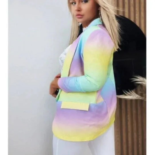 Thanea | women's long sleeve tie dye blazer