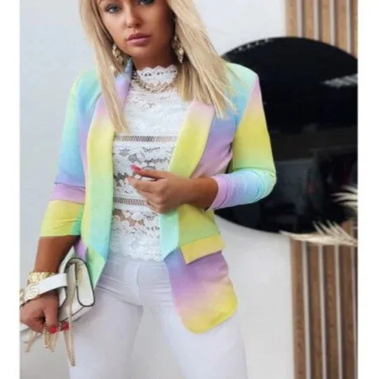 Thanea | women's long sleeve tie dye blazer