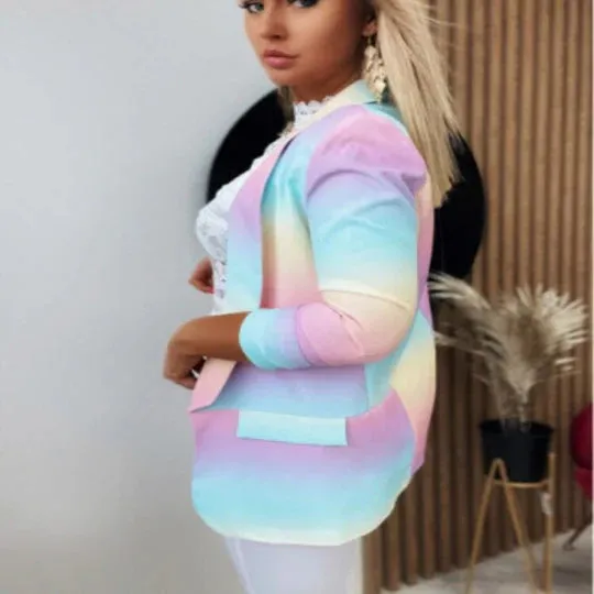 Thanea | women's long sleeve tie dye blazer