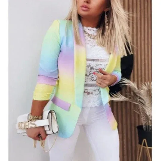 Thanea | women's long sleeve tie dye blazer