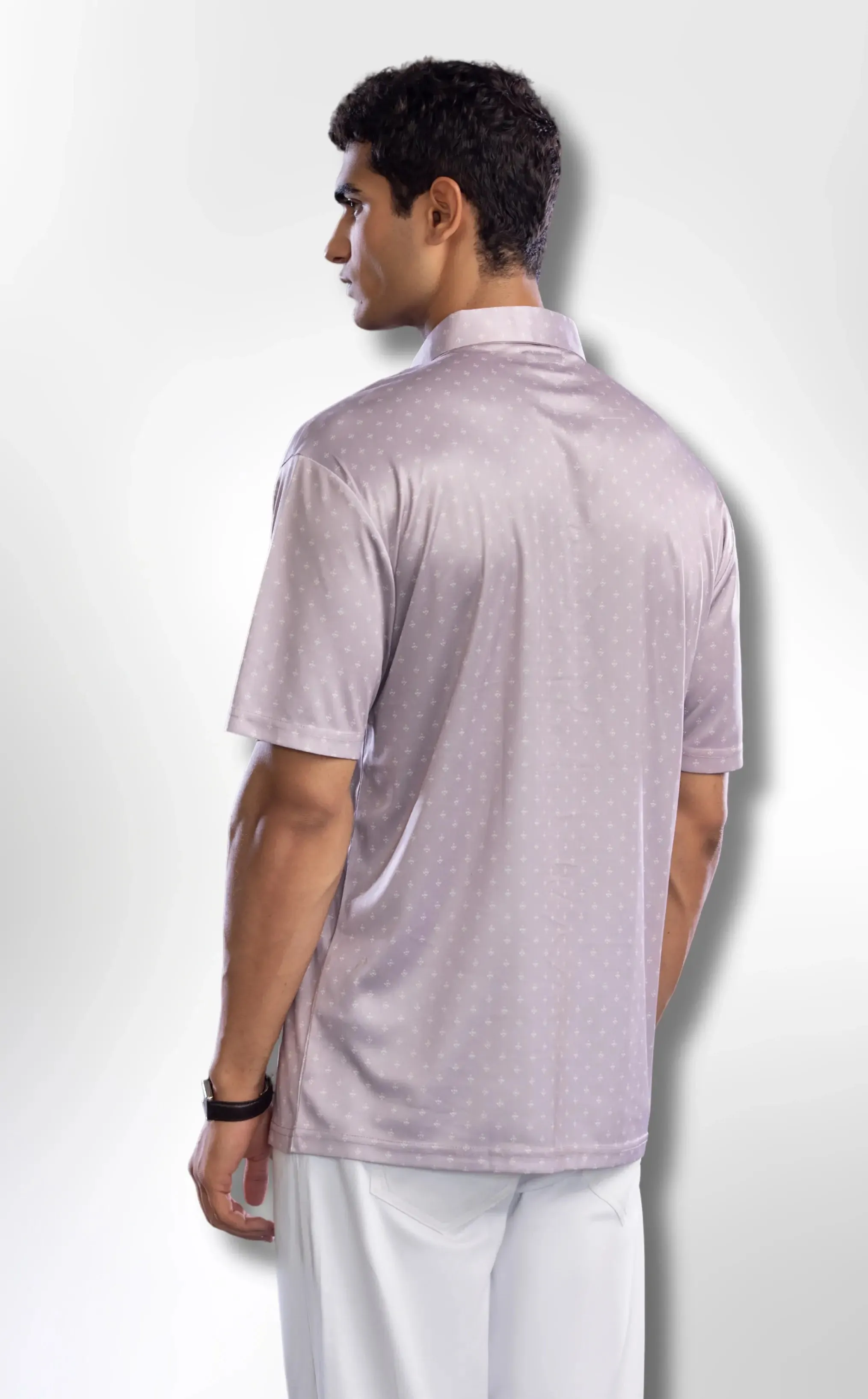 The Dressy Polo Semi-Spread Collar Browned Gray