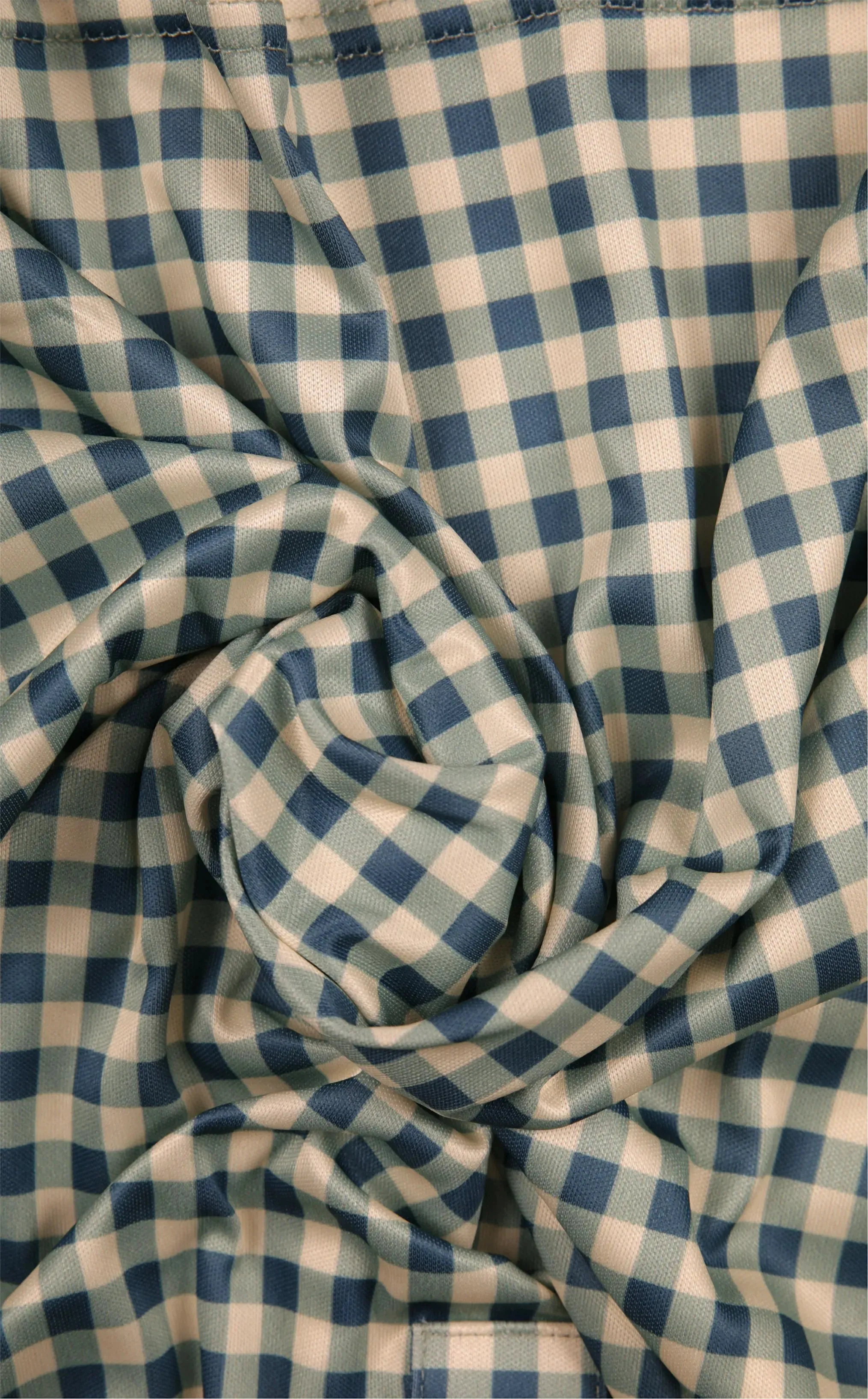 The Dressy Polo Semi-Spread Collar Green and Brown Gingham