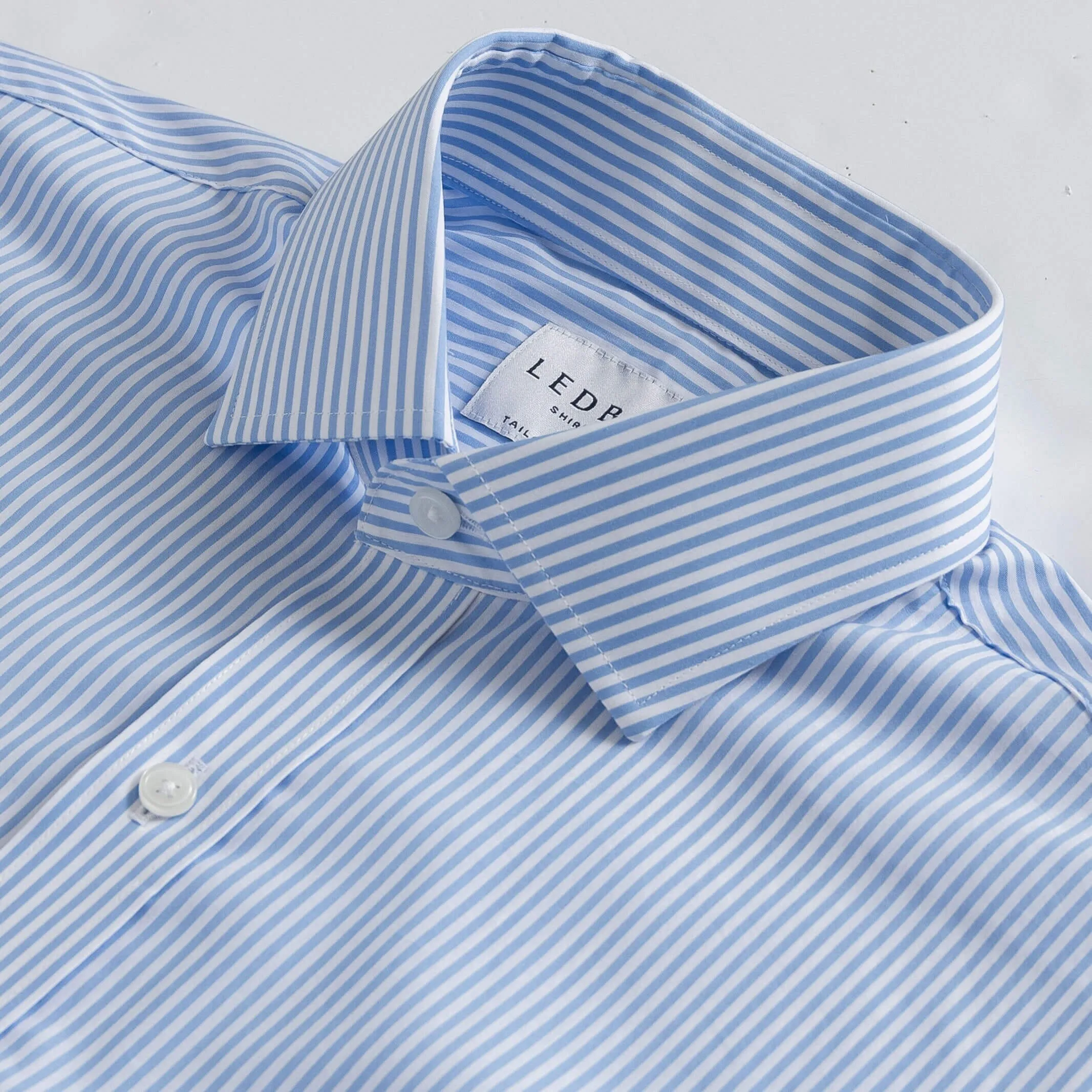 The Light Blue Broughton Stretch Poplin Stripe Dress Shirt