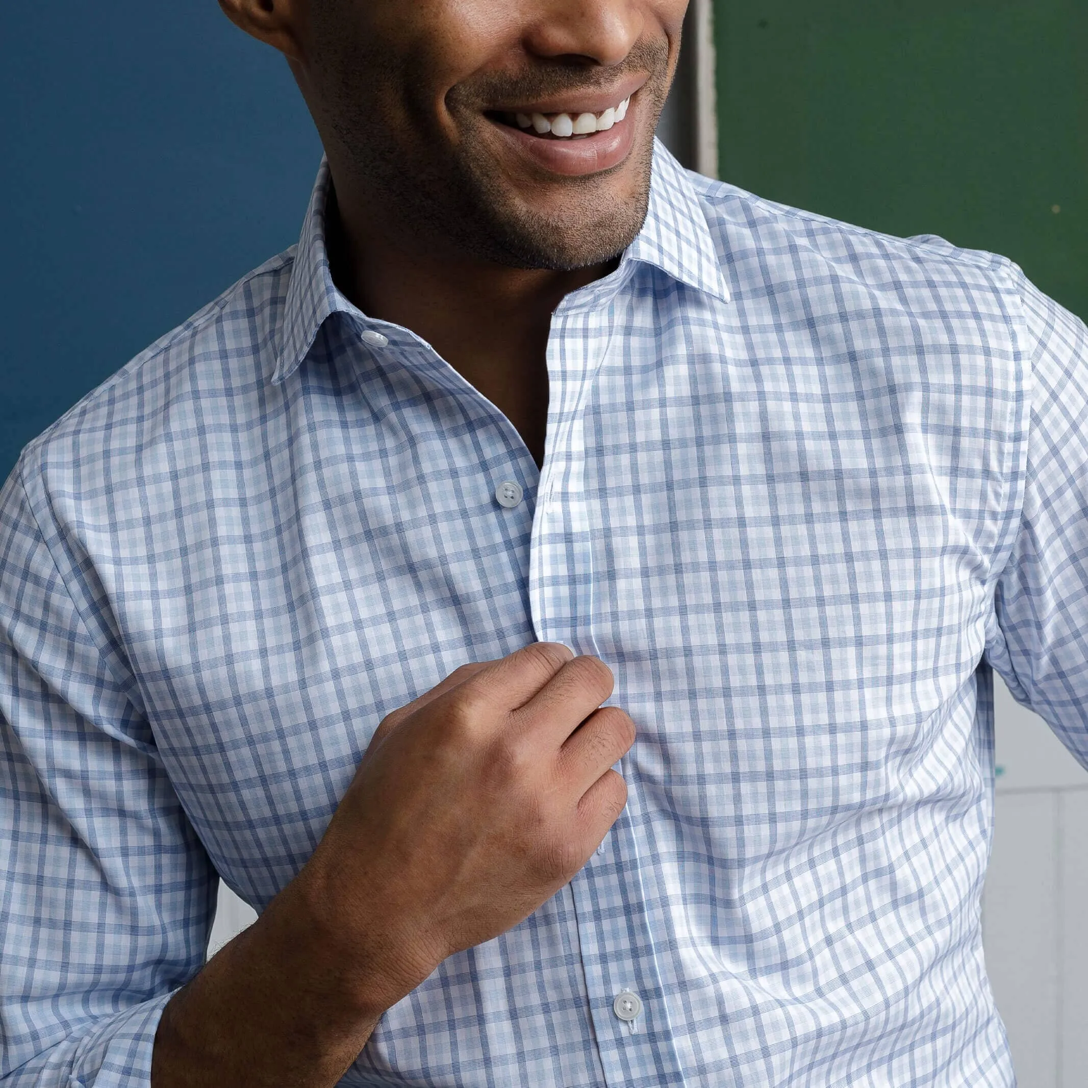 The Navy Blue Arville Comfort Stretch Custom Shirt
