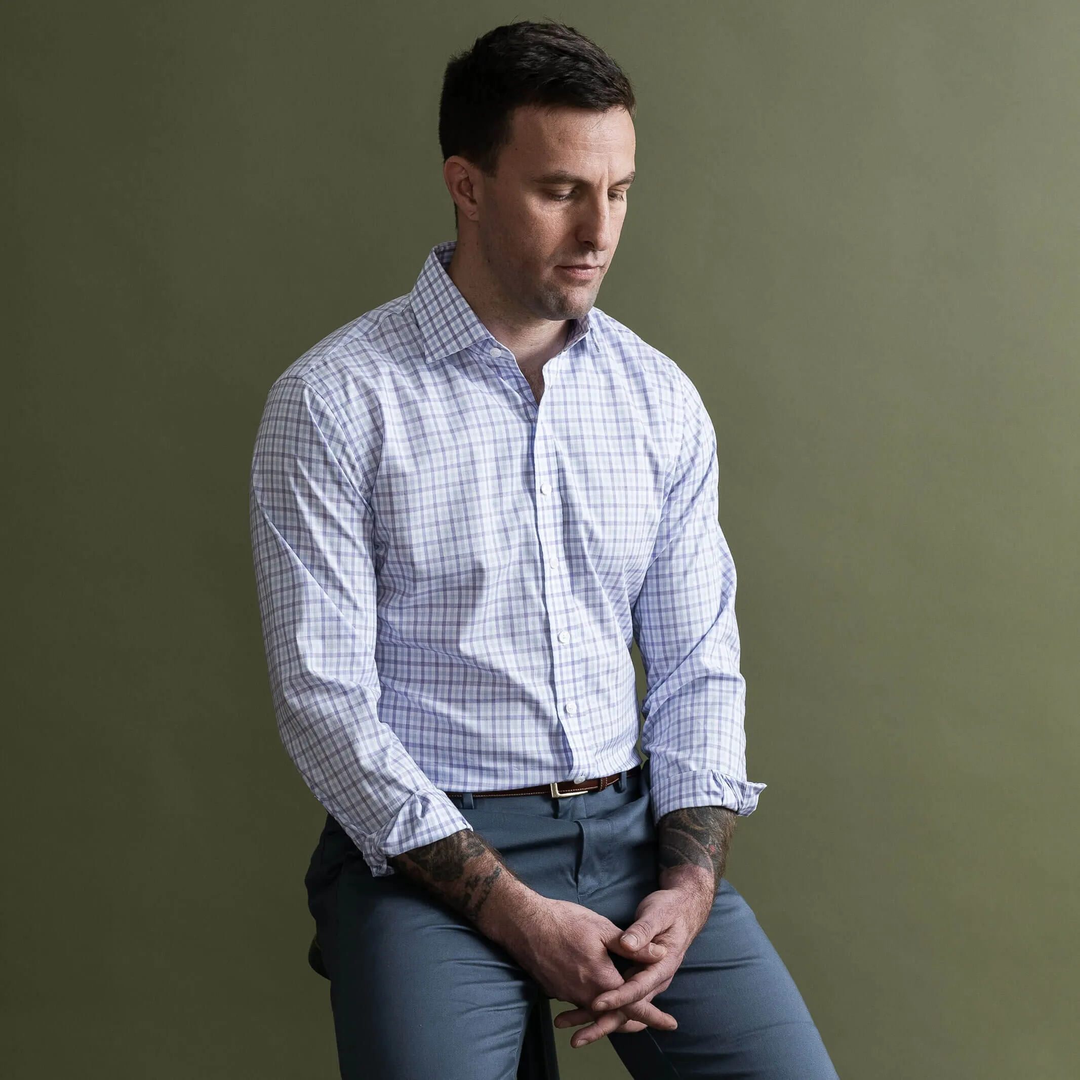The Pink Arville Check Comfort Stretch Custom Shirt