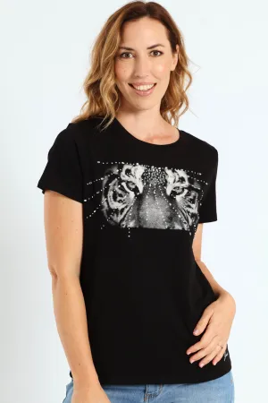 Tiger Eyes Easy Tee - Black
