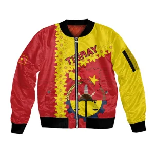 Tigray Ethiopia Sleeve Zip Bomber Jacket Tigray Seal With Flag Map - African Pattern LT15