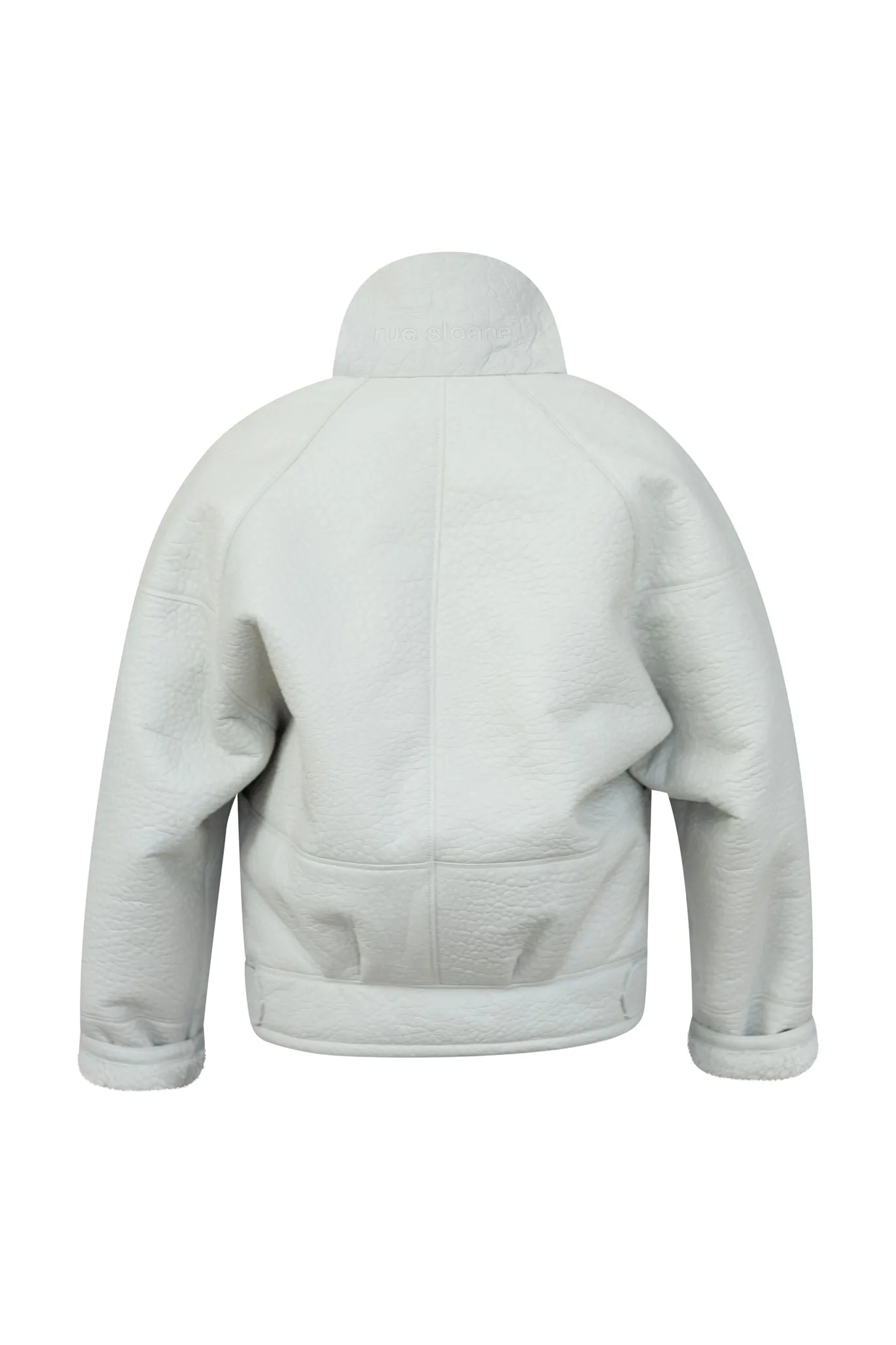 TIMOTHY Shearling Leather Jacket in Cloud White