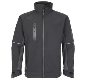 Tuff Stuff Mens Stanton Water Resistant Softshell Work Jacket-BLACK