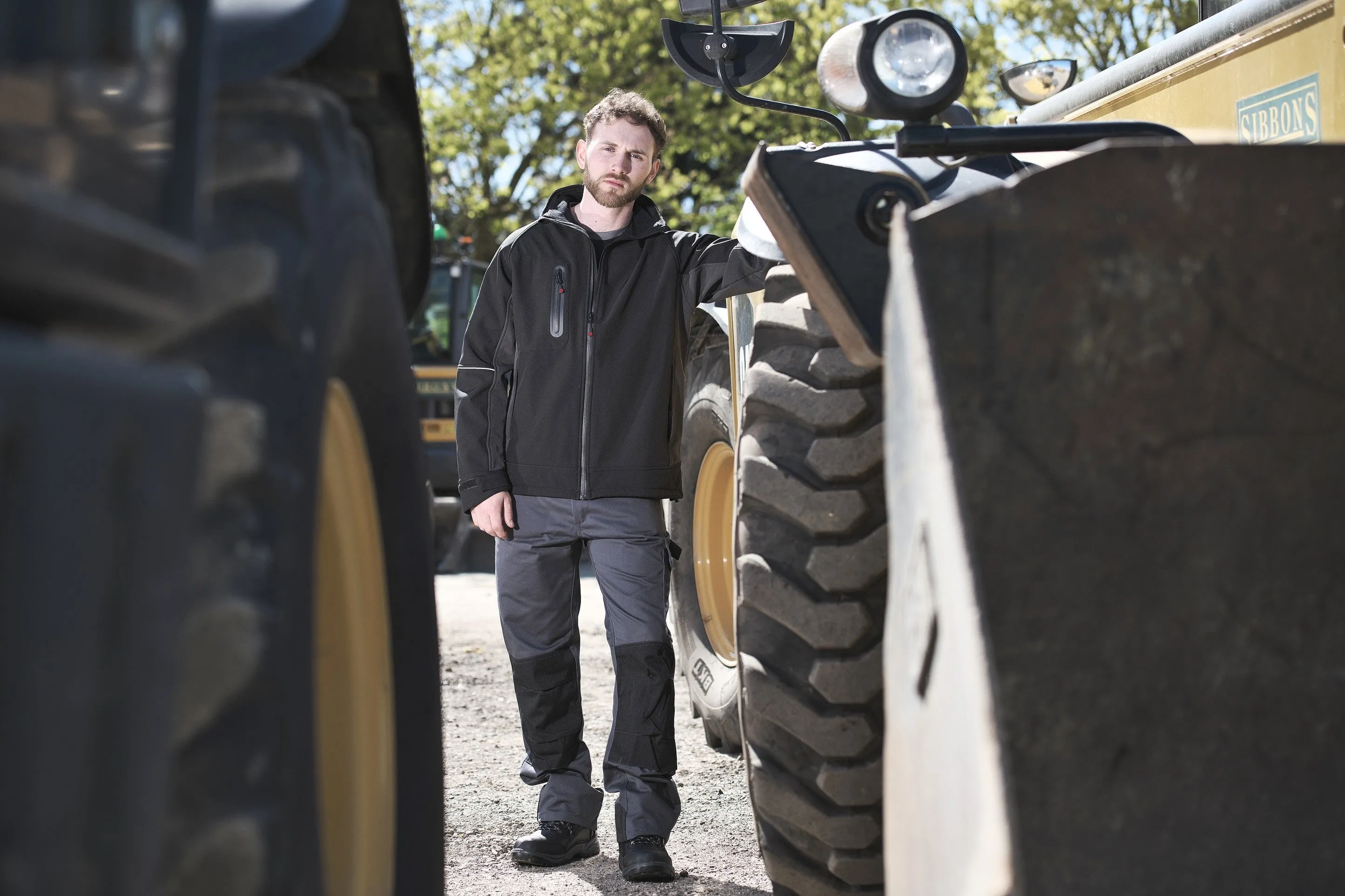 Tuff Stuff Mens Stanton Water Resistant Softshell Work Jacket-BLACK