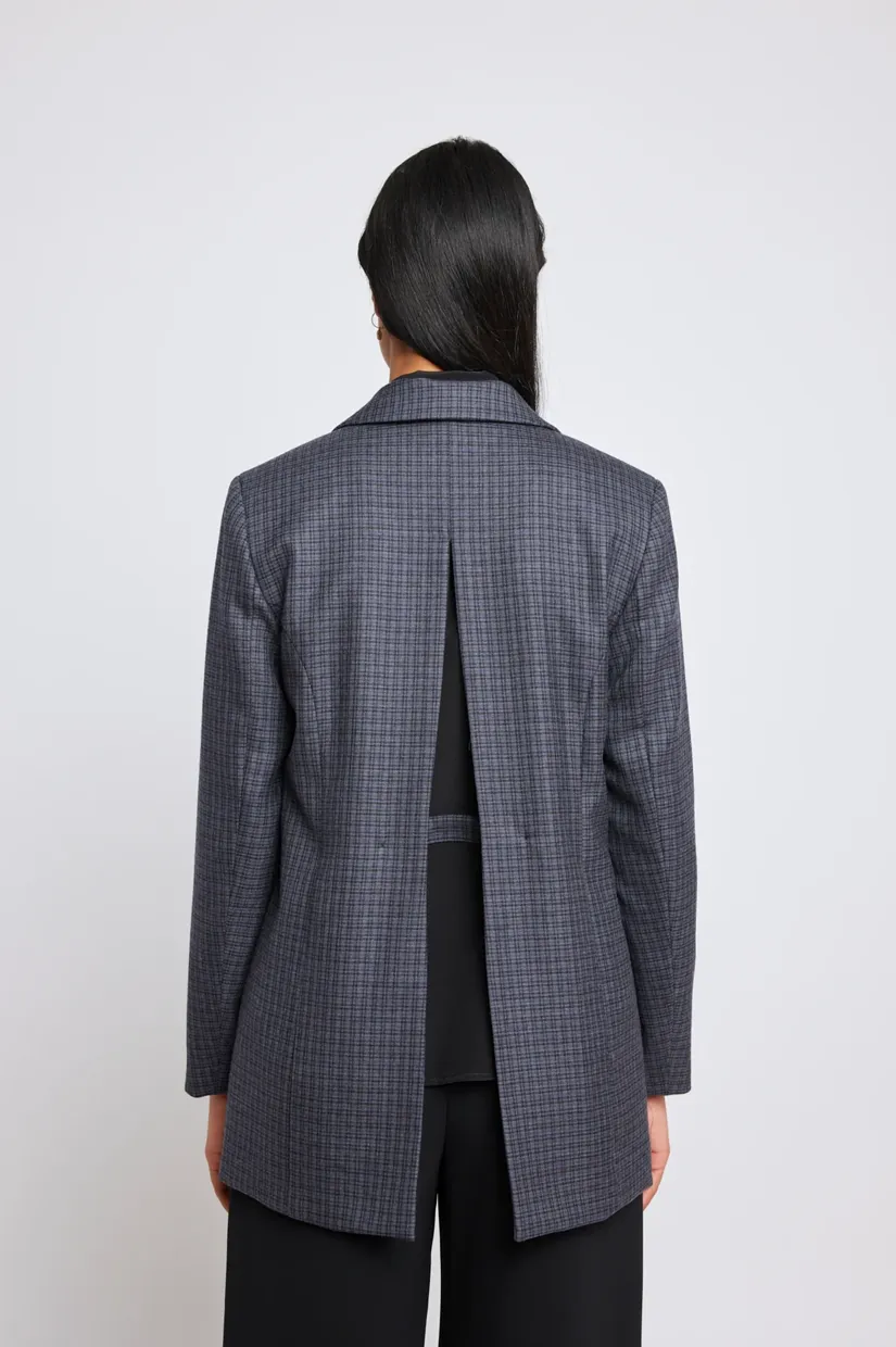 Twenty Seven Names Open Minded Blazer - Charcoal Plaid