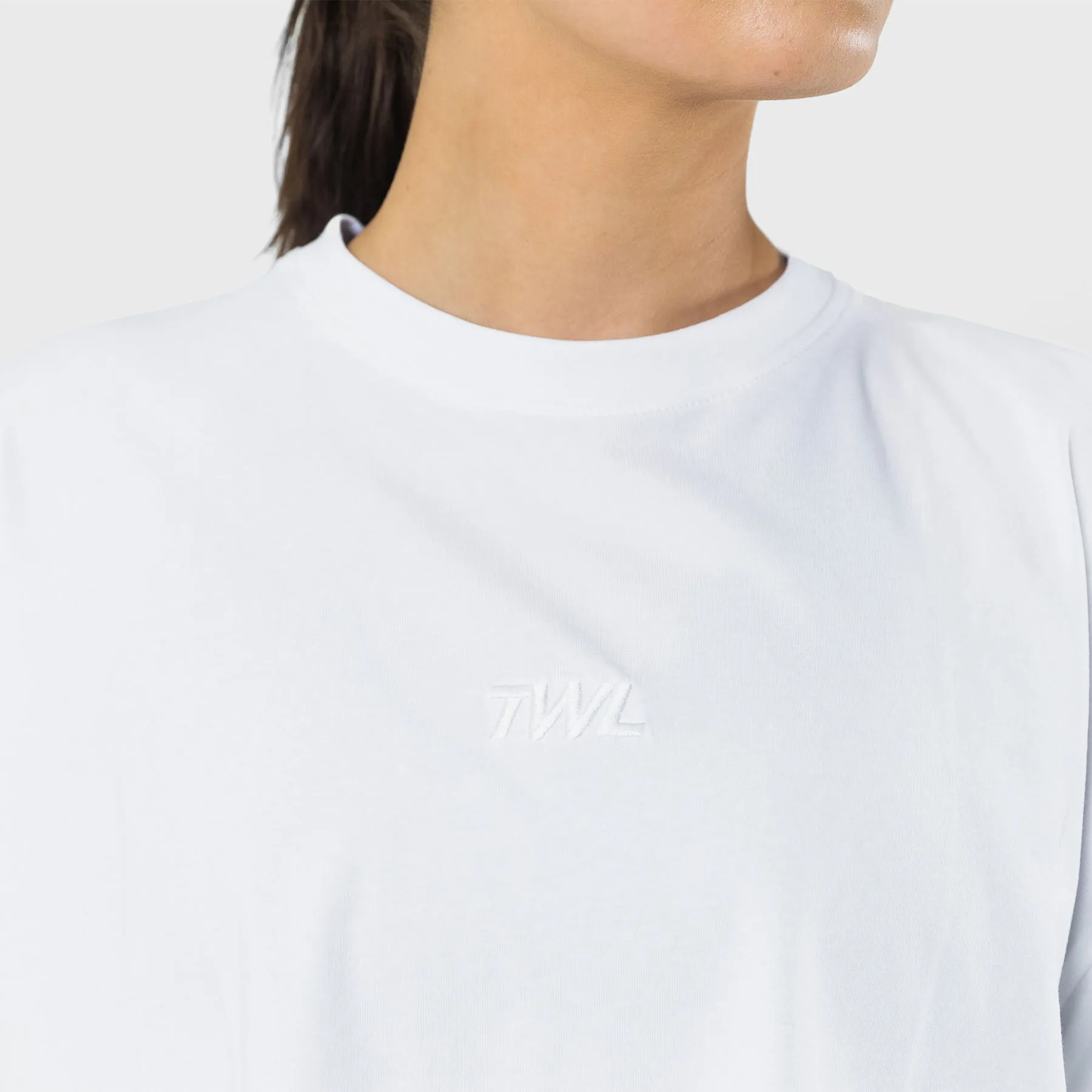 TWL - WOMEN'S OVERSIZED CROPPED T-SHIRT - TRIPLE WHITE