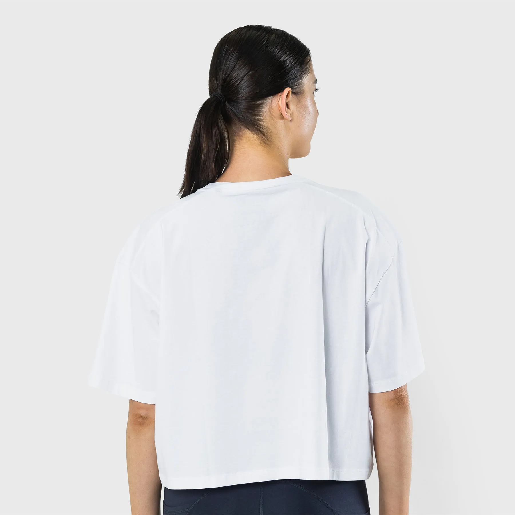 TWL - WOMEN'S OVERSIZED CROPPED T-SHIRT - TRIPLE WHITE