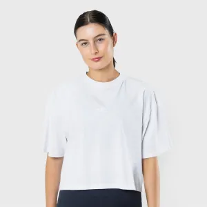 TWL - WOMEN'S OVERSIZED CROPPED T-SHIRT - TRIPLE WHITE