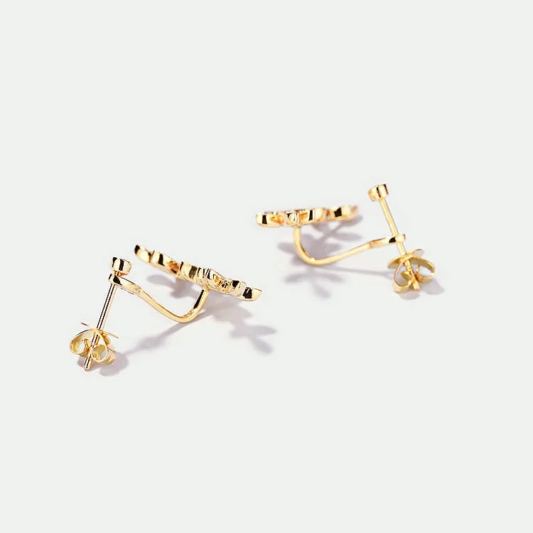 Two-Way Wear Flower Shape Diamond Jacket Earrings