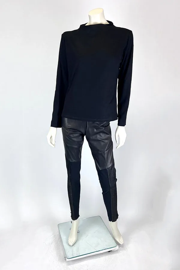 Tzusk Basic Black High Neck Bamboo Top