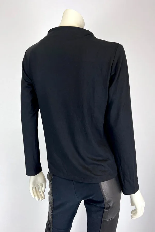 Tzusk Basic Black High Neck Bamboo Top