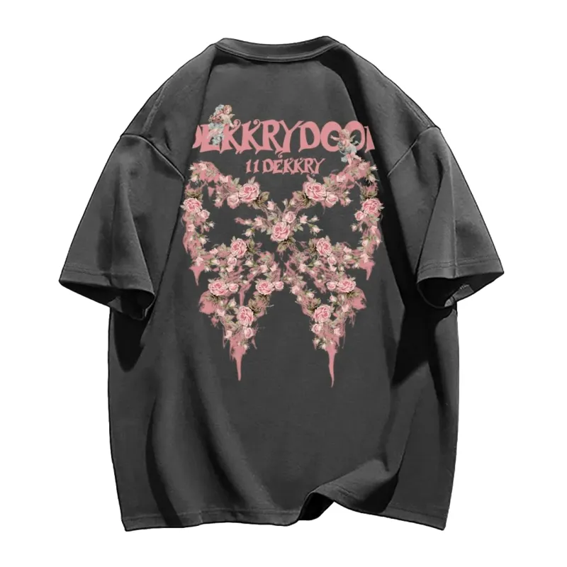 Urban Flower Butterfly Graphic T-Shirt