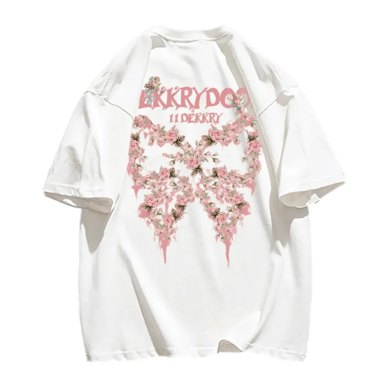 Urban Flower Butterfly Graphic T-Shirt