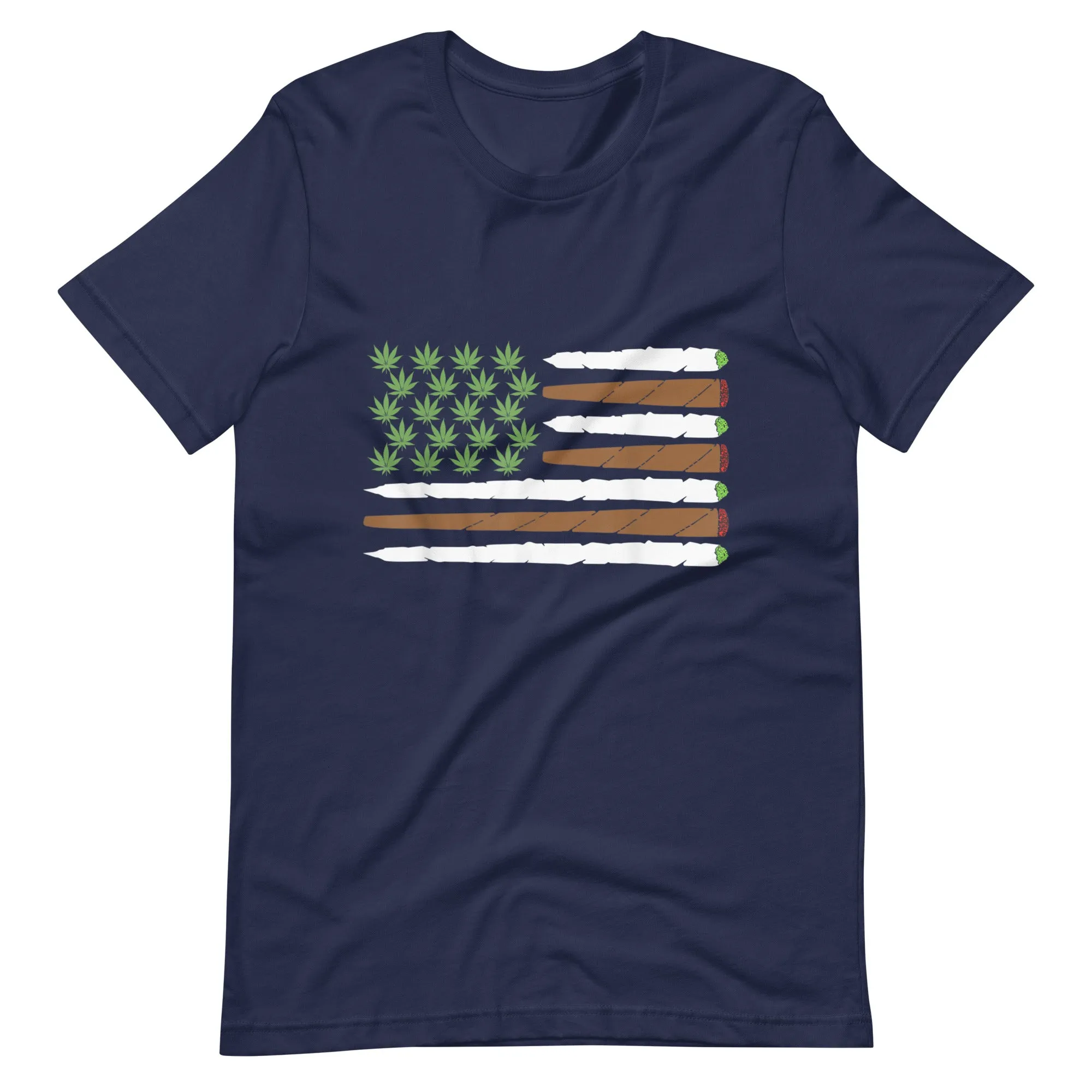 USA-Flag-Weed-Leaf--Fourth-of-July-American-Flag-Unisex t-shirt